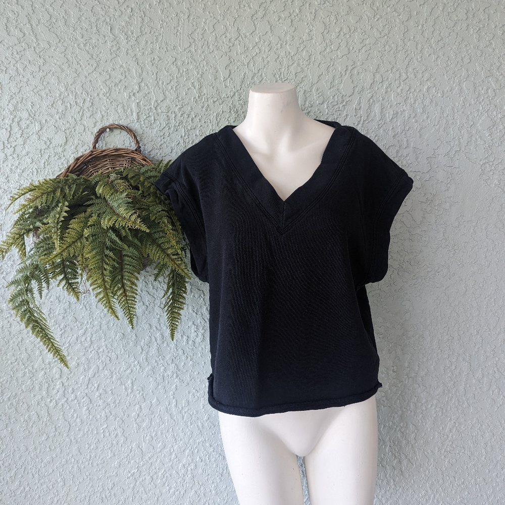 Maeve short sleeve‎ sweater top size m black